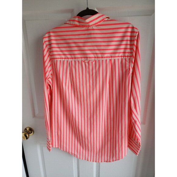 A New Day Shirt Womens Button Up Pink Stripe Preppy Work Office Size Medium - Picture 2 of 7